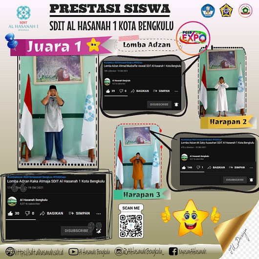 5 Siswa SDIT Al Hasanah 1 Raih Prestasi Tingkat Provinsi Bengkulu